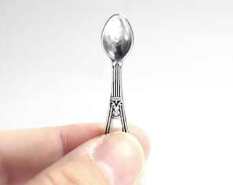 1/12 1/6 1/4 1/3 Dollhouse Miniature Metal Cooking Spoon / Dinner Spoon / Tea Spoon (Length 3.6 cm) // Inbox us for bulk orders #1