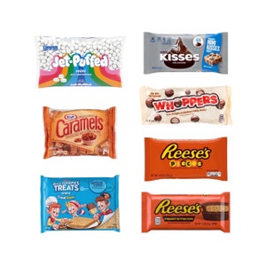1/6 Dockhusminiatyrreplika Jet-Puffed Marshmallows / Kraft Caramels / Mini Kisses Chokladbitar / Rice Krispies Godis [Mini Brands]