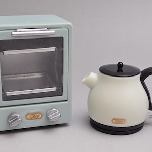 3 colours - 1/6 Dollhouse Miniature Replica TOFFY Appliance Collection (Vol. 1) Electric Kettle / Oven Toaster: Aqua / Pink / White #jd