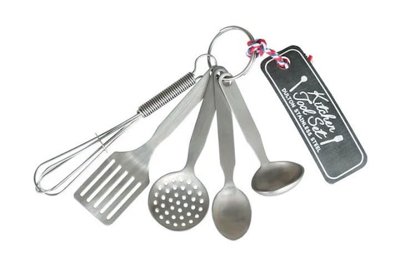 Real Cooking Miniature Stainless Steel Kitchen Utensil Set length