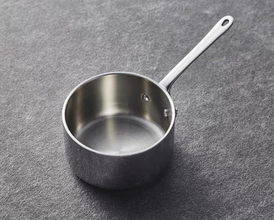 Vearear Sauce Pan Multifunctional Precision Scale Large Capacity Stainless Steel Mini Oil Poured Small Pot Kitchen Tool, Purple