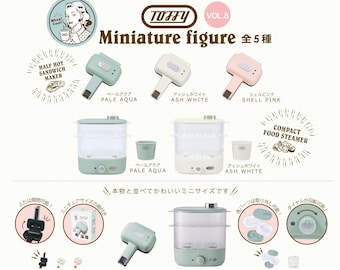 3 kleuren: 1/6 poppenhuisminiatuurreplica TOFFY-apparaatcollectie (deel 8) tosti-ijzer / compacte voedselstomer: aqua / roze / wit
