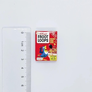 1/12 1/6 Dollhouse Miniature Replica Retro Froot Loops Cereal Paper Box (Height 3.2 cm) / Loops (Width 5 mm) [Mini Brands]