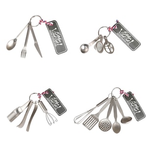 Real Cooking Miniature Stainless Steel Coffee Tool / Cutlery / Matcha Tool / Kitchen Utensil Set (Length 3.7-9.5 cm)