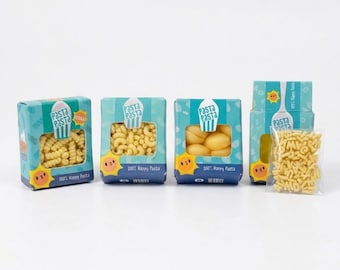 4 types - 1/6 Dollhouse Miniature Pasta Pack / Oval Plate: Fusilli / Macaroni / Shells / Alphabetti #mnv