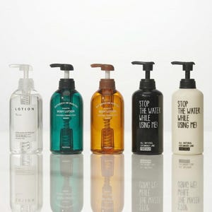1/6 Dollhouse Miniature Bathroom Bottle Set: Black / Brown / Clear / Teal / White // Inbox us for bulk orders #mh13