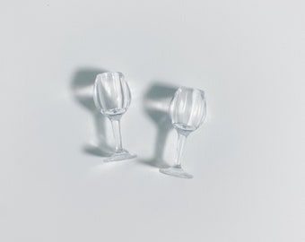 2 pcs / 10 pcs - 1/6 Dollhouse Miniature Re-ment Wine Glass (Height 2.8 cm) // Inbox us for bulk orders #rm