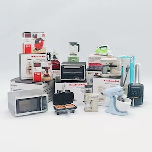 1/12 Puppenhaus Miniatur Haushaltsgerät: Heißluftfritteuse / Kaffeemaschine / Mixer / Bügeleisen / Küchenmaschine / Mikrowelle / Staubsauger