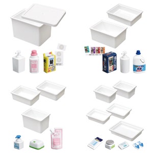 1/12 1/6 Puppenhaus Miniatur 17 Haushaltsgegenstände & 16 Aufbewahrungsboxen Kollektion #mmiya