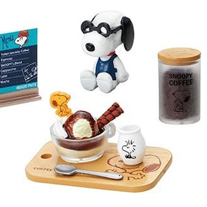 Rare All 8 sets 1/12 1/6 Dollhouse Miniature Re-ment Snoopy Coffee Roastery & Cafe Collection: Coffee grinder / Fresh drip coffee nv image 7