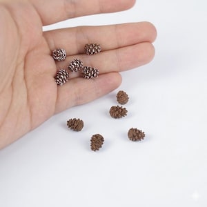 2 style - 1/12 1/6 Miniatura domku dla lalek Szyszka (7 mm x 10 mm) Zestaw 5 elementów: Naturalny gładki / Pokryty śniegiem #czh21