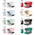 Set of 2 (8 colours) - 1/6 Dollhouse Miniature Replica La Marzocco Expresso Machine & Coffee Grinder: Black / Mint / Pink / White #ues217 product logo