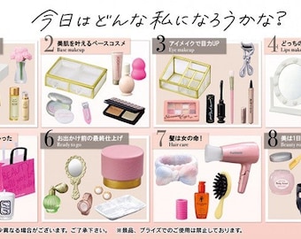 Individual sets - 1/12 1/6 Dollhouse Miniature Re-ment Makeup Dresser Collection: Skin care / New cosmetics / Hair care / Beauty routine
