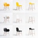 6 colours x 3 styles - 1/6 Dollhouse Miniature Shell Chair / Armchair / Barstool : Black / White // Message us for bulk order inquiries. 