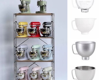 9 colours - 1/6 Dollhouse Miniature KitchenAid Stand Mixer with Batter Bowl: Black / Blue / Green / Ivory / Mint / Pink / Purple #mh109