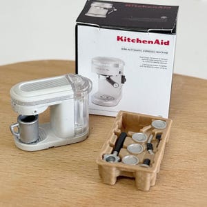 1/12 Dollhouse Miniature Replica KitchenAid Appliances: Burr Coffee Grinder / Semi-automatic Espresso Machine [ZURU Mini Brands Home Series]