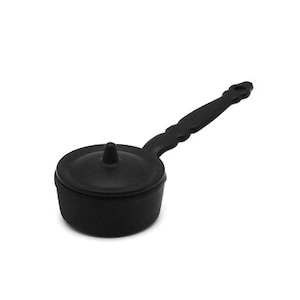 4 colours - 1/12 1/6 Dollhouse Miniature Metal Saucepan with Lid: Black / Red / White / Yellow // Inbox us for bulk orders