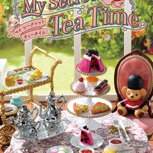 Wszystkie 6 zestawów - 1/8 1/6 Miniatura domku dla lalek Re-ment My Secret Tea Time Collection / Mój zestaw stolików i krzeseł do herbaty 2024 #pdoll