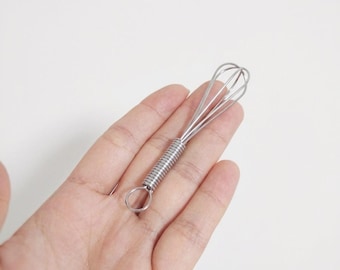 Dourado/Prateado - Miniatura de Batedor de Ovos em Aço Inoxidável Real Cooking (8 cm de comprimento) // Envie-nos uma mensagem para encomendas em grande quantidade #2