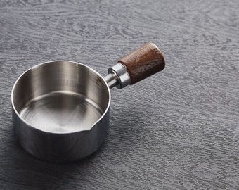 Real Cooking Miniature Stainless Steel 60ml Saucepan (Diameter 5.5) with Wooden Handle // Inbox us for bulk orders