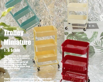 7 colours - 1/6 Dollhouse Miniature Replica IKEA RASKOG Utility Cart: Aqua / Ivory / Light Blue / Light Pink / Red / White / Yellow #mh89