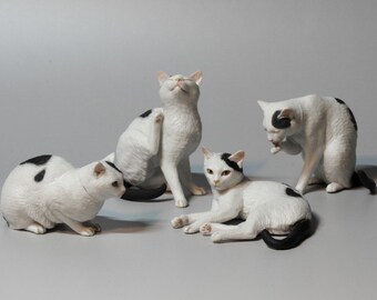 2 Pack Cute Cat Figure Toys Figurines Collectibles Realistic Cat Models 