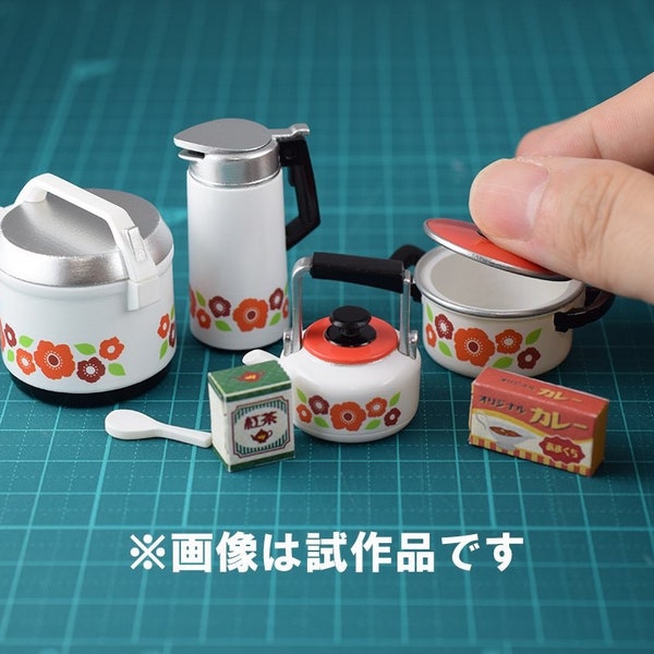 1/6 Dollhouse Miniature Nostalgic Showa Retro Kitchen Goods Part 1: Rice cooker / Thermos / Cooking pot / Kettle