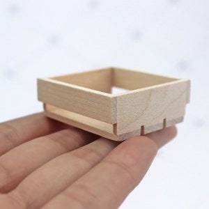 1/12 1/6 Dollhouse Miniature Unpainted Slat Wooden Crate // Inbox us for bulk orders