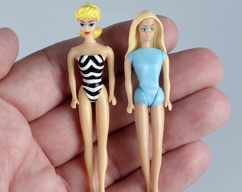 2Pcs World's Smallest Barbie Retro Barbie Action Figure Toys 