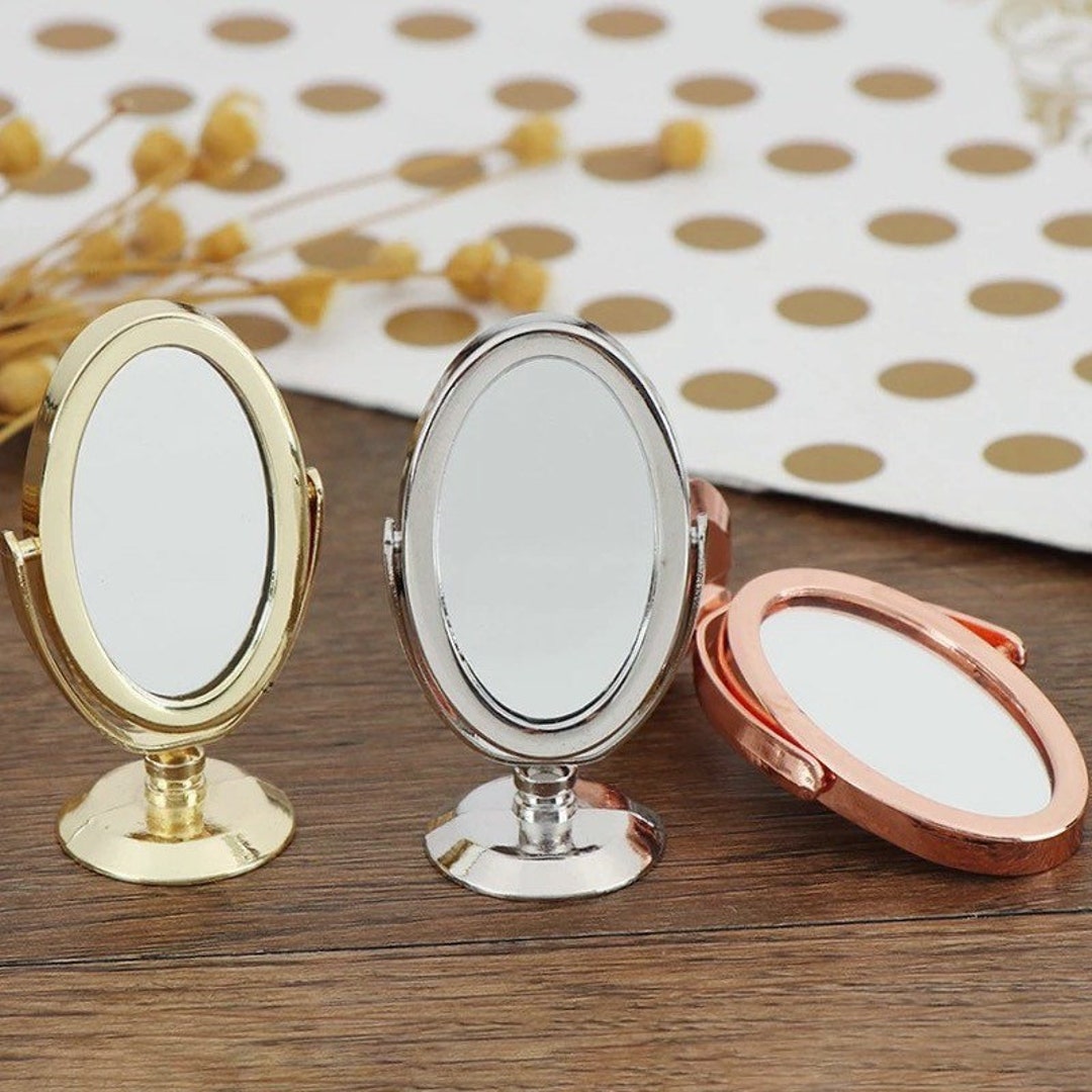 Mini Model Mirror 2 Sizes X 3 Colours - 1/12 1/6 Dollhouse Miniature Metal Swivel Mirror ...