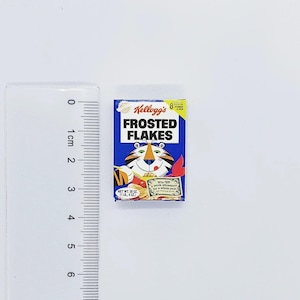 2 styles - 1/12 1/6 Dollhouse Miniature Replica Retro Frosted Flakes Cereal Paper Box (Height 3.2 cm) [Mini Brands]