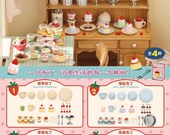4 colours - 1/12 1/6 Dollhouse Miniature Sweet Pudding Set: Matcha / Sea Salt / Strawberry / Vanilla / Jelly and Mold Set #ues150