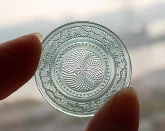 Set of 4 pcs (6 colours) - 1/12 1/6 Dollhouse Miniature 2-size Depression Glass Plate Set (Diameter 2 cm / 3 cm) #mh9