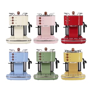 7 colours - 1/6 Dollhouse Miniature Replica DeLonghi Barista Espresso Machine: Black / Blue / Burgundy / Ivory / Olive / Pink / Yellow #mh