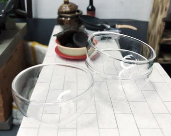 4 sizes - 1/12 1/6 Dollhouse / Real Cooking Miniature Glass Bowl (Diameter 2.5 / 3 / 4 / 5.5 cm) // Inbox us for bulk orders