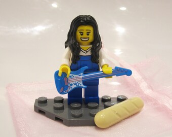 Katie Pruitt - Lego minifigure with guitar & French baguette! - It's always been you - 100% GENUINE LEGO PIECES