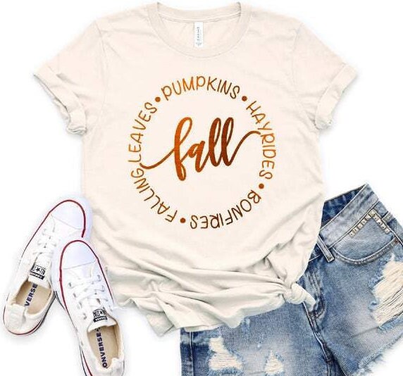 Fall Hayrides Bonfires Falling Leaves Pumpkins T Shirt Autumn Graphic