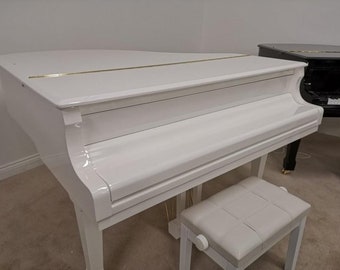 Brand New White Self Playing Baby Grand Piano
