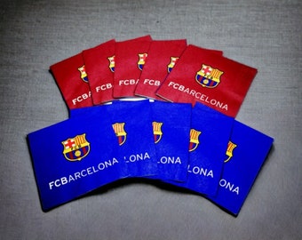 Paquete de 10 servilletas de papel del FC Barcelona, juego de fiesta de cumpleaños, emblema del equipo de fútbol del Barça, decoración de juego de fútbol