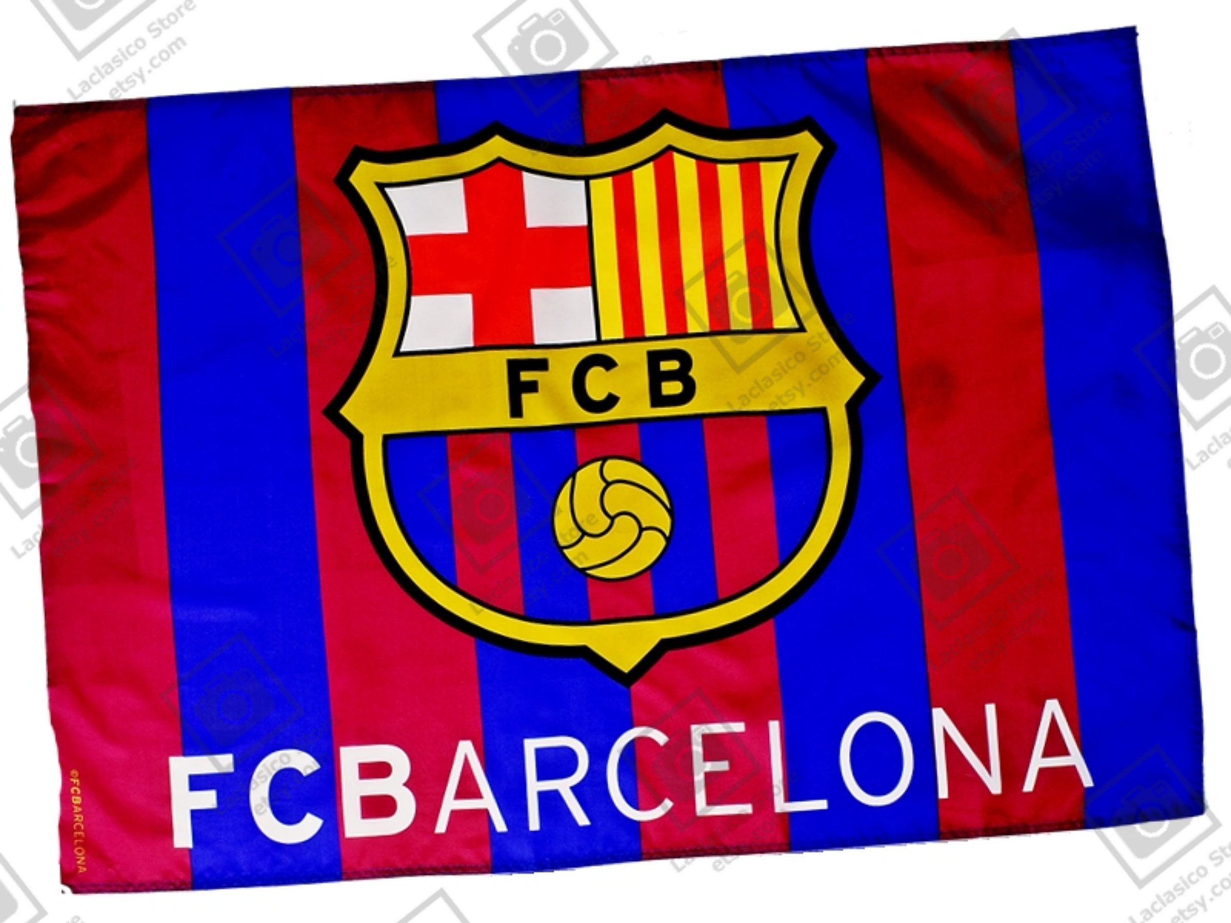 Bandiera Verticale FC. Barcelona - Prodotto Con Licenza - Misure 100x150 - Abbigliamento In Poliestere