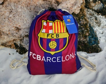 Bolsa deportiva con cordón del FC Barcelona, mochila para fanáticos de tela, cordones, saco de gimnasio, bolsa icónica para fanáticos del club, accesorio de mercancía
