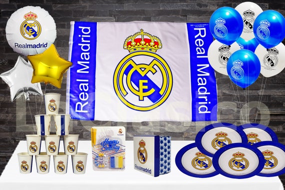 Real Madrid Party Birthday Set 61 Pcs Decoration Plates Cups Etsy