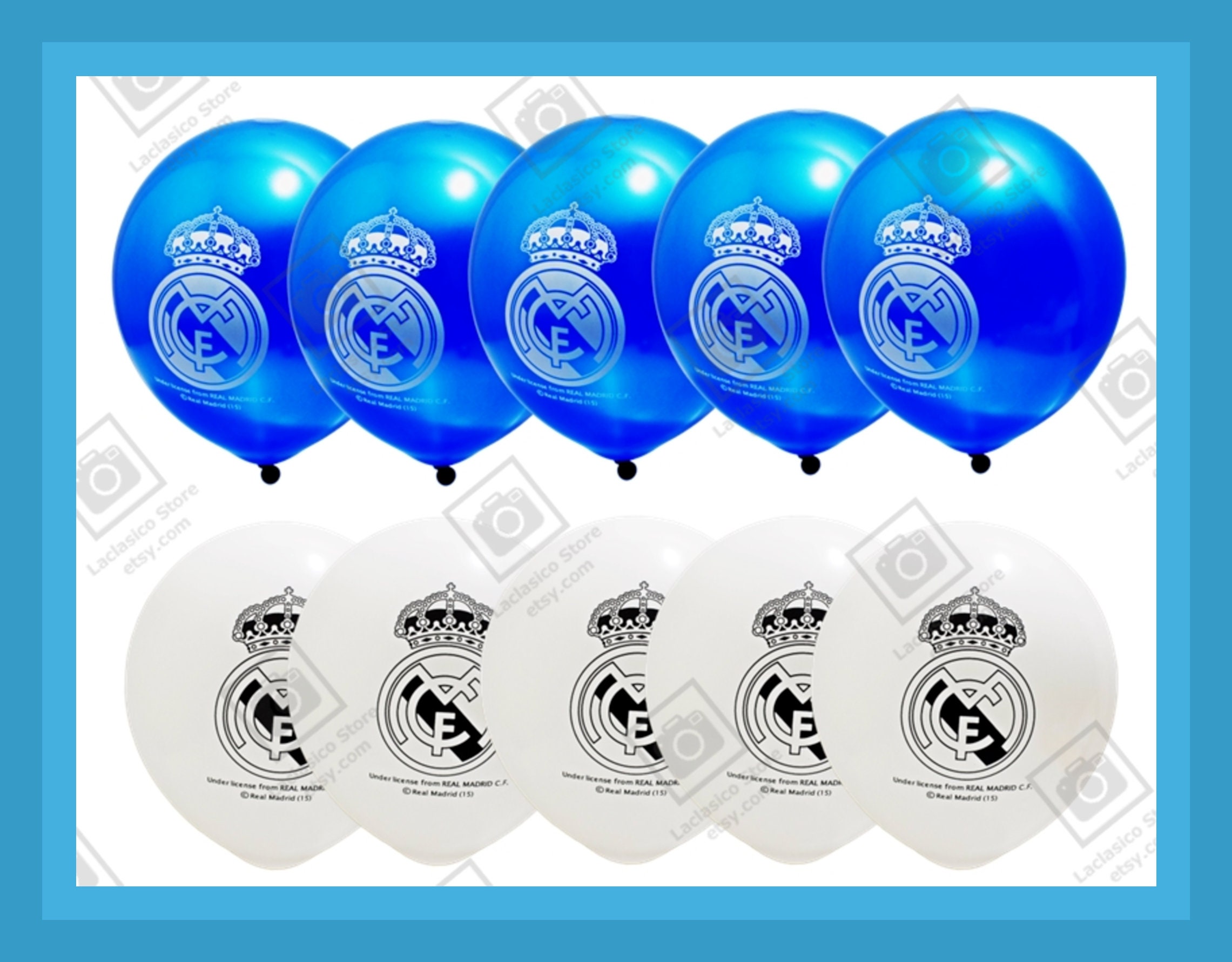 Real Madrid Party Balloons 10 PCS Latex Blue White Decoration Etsy Israel