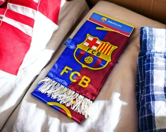 FC Barcelona Bufanda de Nylon Corbatas Emblemáticas Accesorio para Fanáticos de Fútbol Simbolismo Exclusivo del Club Producto Oficial