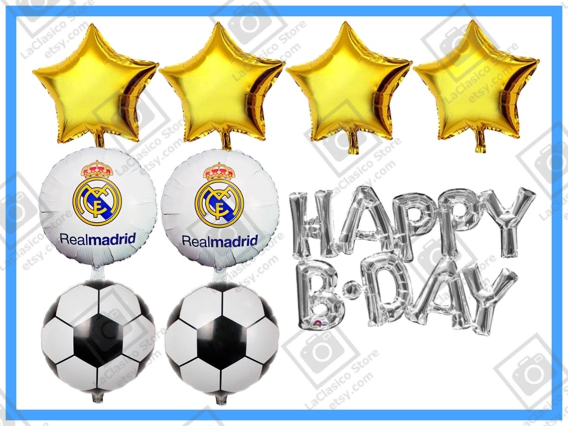 Real Madrid Party Balloons Set 10 PCS Aluminium All in One Etsy
