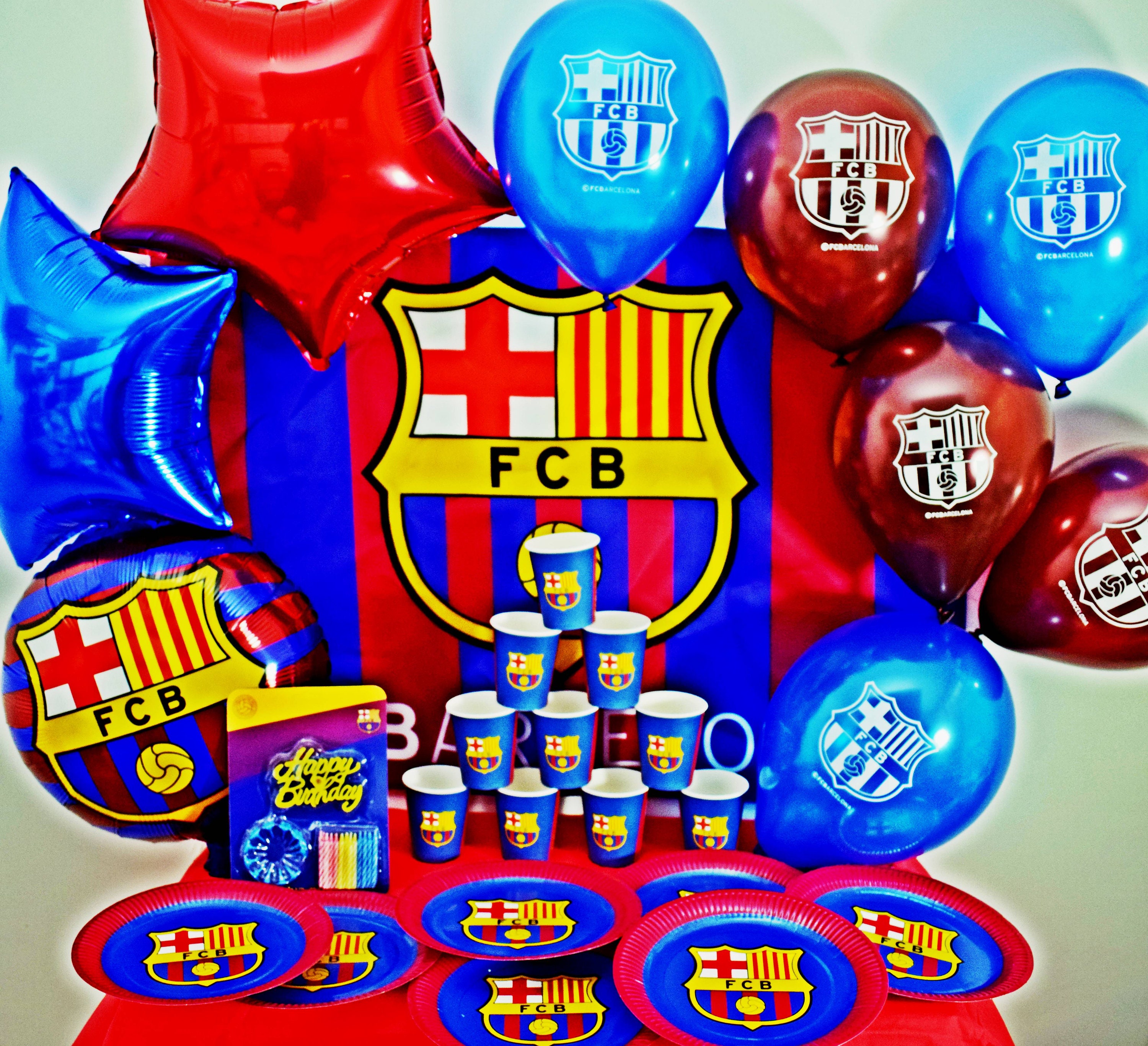 10 assiettes fc barcelone pour un anniversaire sur le thème du football