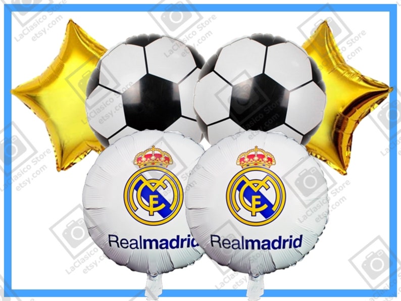 Real Madrid Party Balloons Set 10 PCS Aluminium All in One Etsy