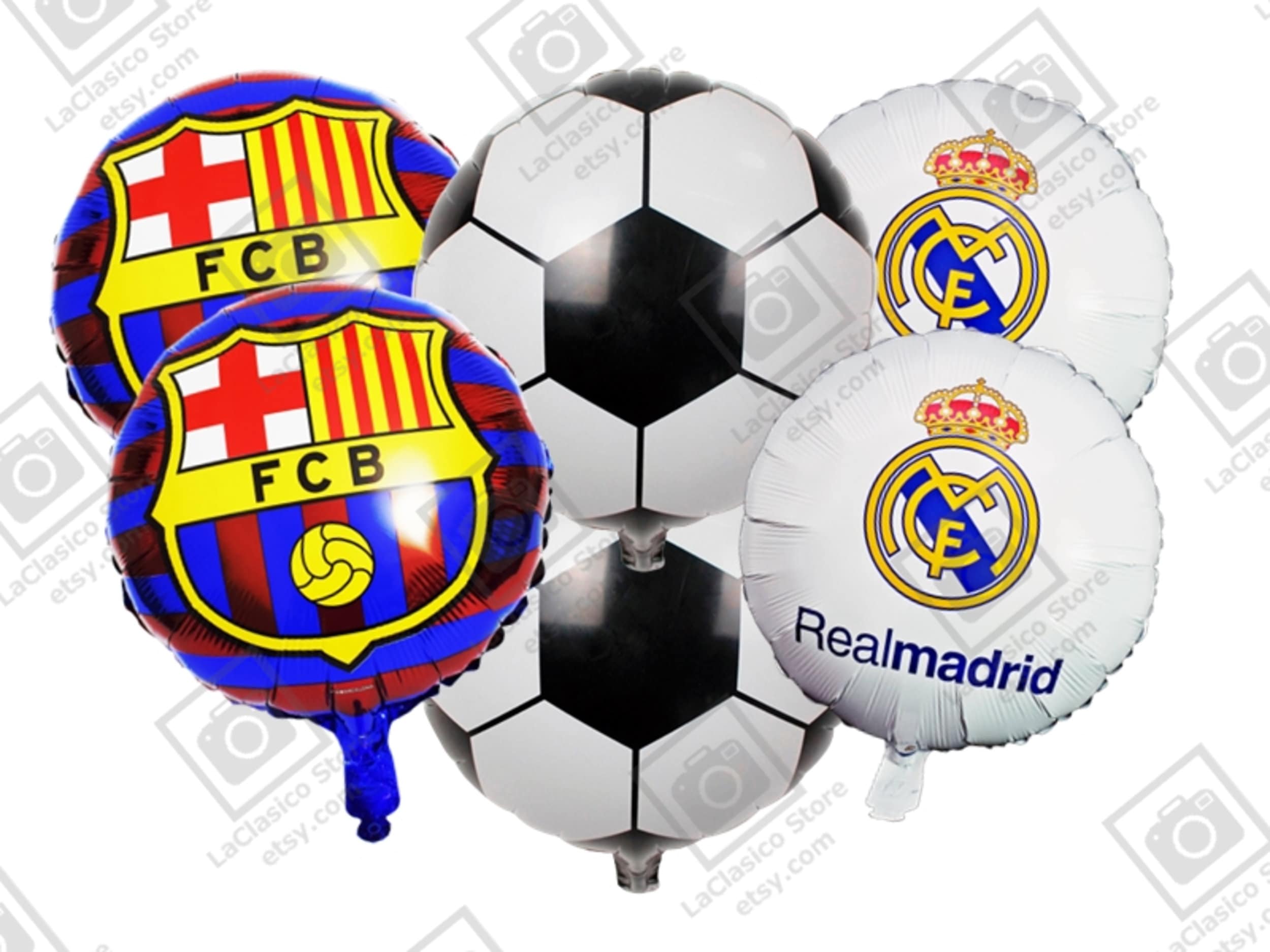 GoGoGoodie Real Madrid CF Birthday Decorations,Soccer Theme Balloons Set La  Liga League Celebration Party Supplies for Soccer Fans Best Gift