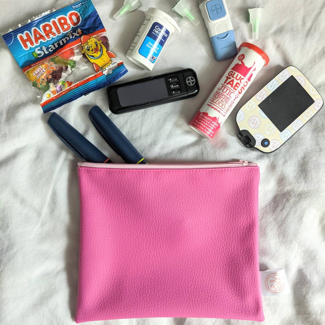 Cute zip pouch diabetic kit bag or make up / toiletries bag Etsy