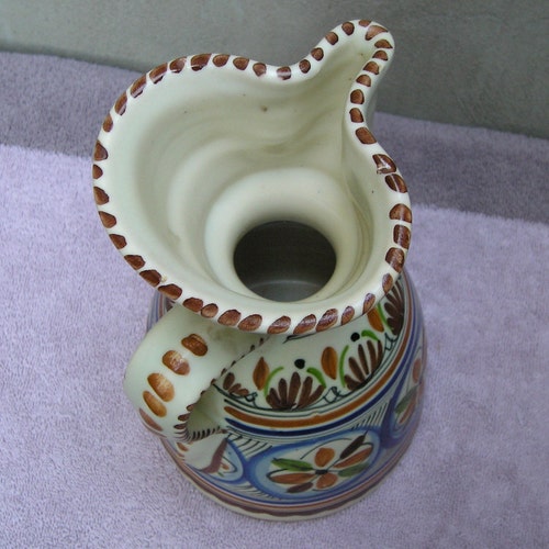 Beautiful shops Vintage, Hand Painted Ceramic Wine Server, Marked 